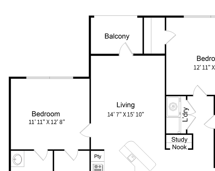 The Barcelona 2 bedroom floorplan